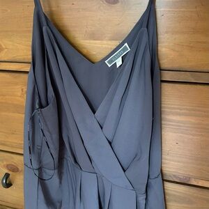 Pleione Deep Charcoal V-Neck Dress